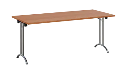 SLC 180 chrom skládací jednací stůl 1800x800, deska 25 mm, podnož chrom, deska olše jantar